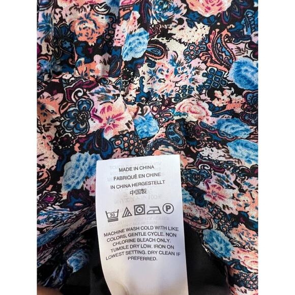 J. Crew Dress Size 14 Dress Long Sleeves Ruffled Waist Multicolor - Picture 4 of 6